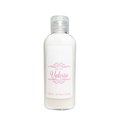 Gel Antibacterial ó Crema para XV Años Personalizado Mod. 45 Mia