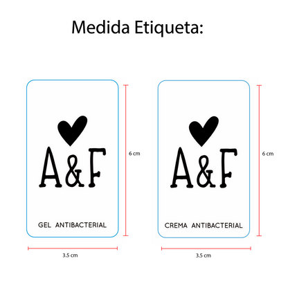 Gel Antibacterial ó Crema para Boda Personalizado – 57 Corazoncit