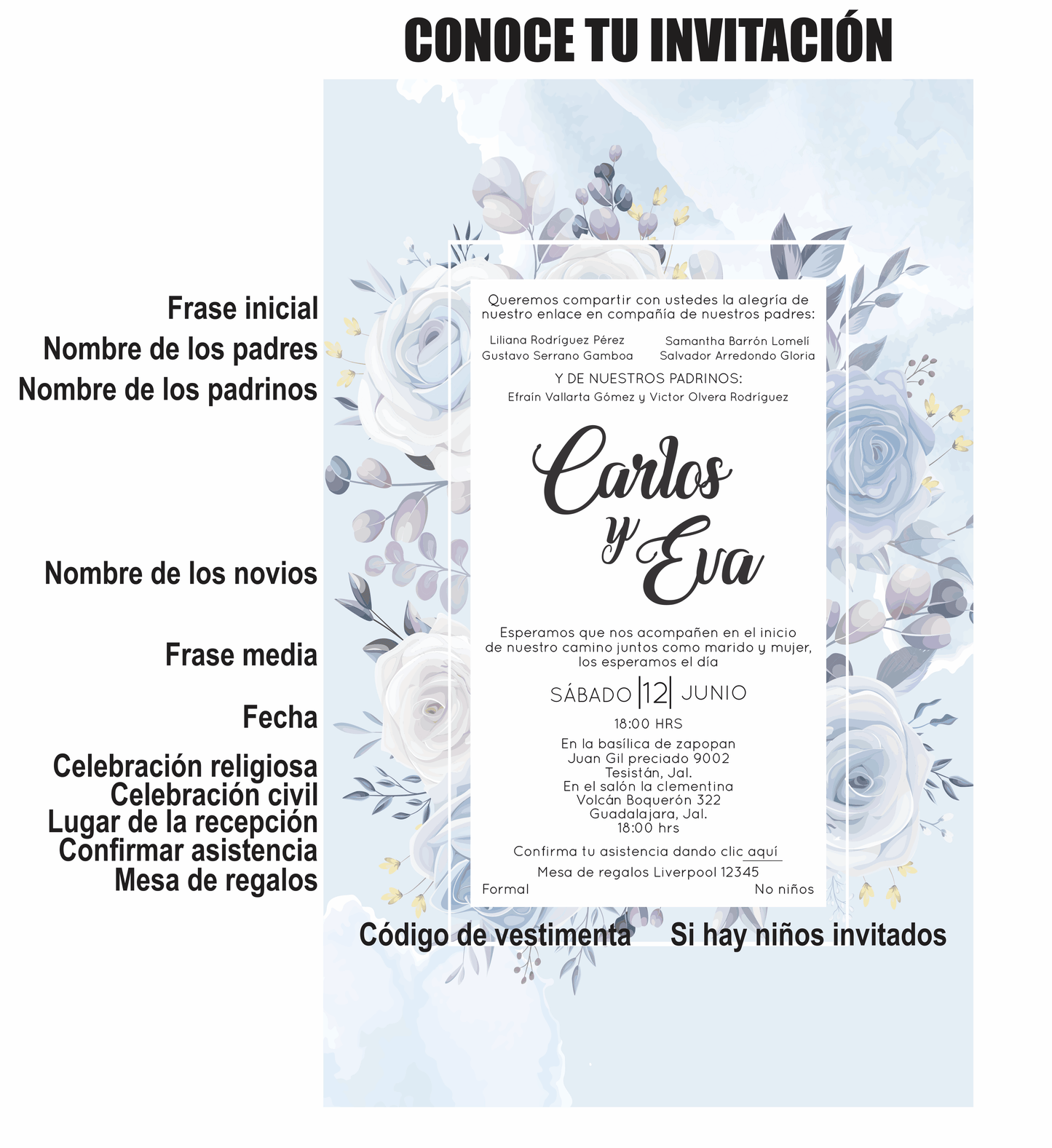 Invitación Mod . 10 Marco Blanco | Festiboda