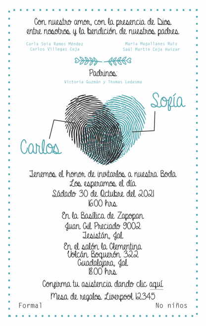 Invitación Mod . 14 Huella | Festiboda