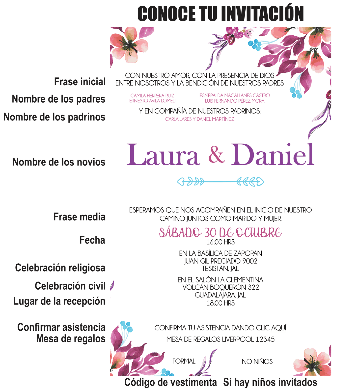 Invitación Mod . 15 Flecha | Festiboda