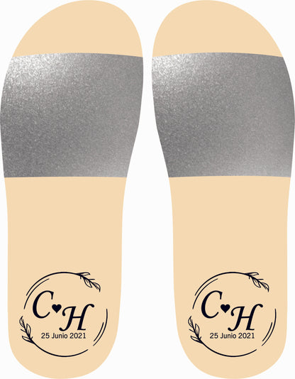 Chancleta para boda - Mod.18 Hojitas Corazón 💍 | Festiboda
