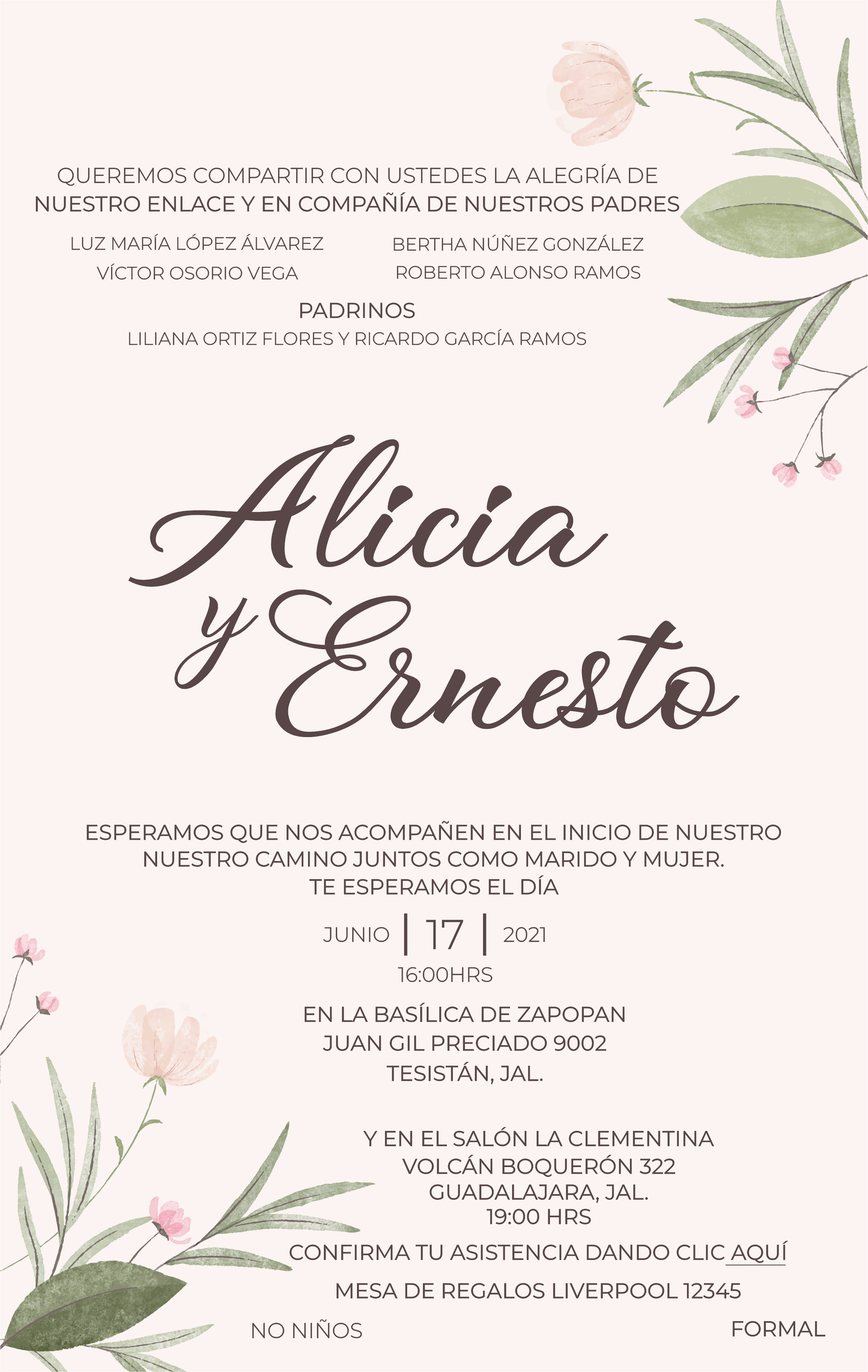 Invitación Mod . 19 Rosa | Festiboda