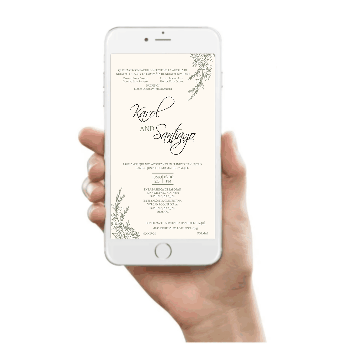 Invitación Mod . 20 Hojitas | Festiboda