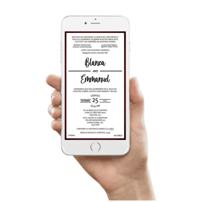 Invitación Mod . 21 Tinto | Festiboda