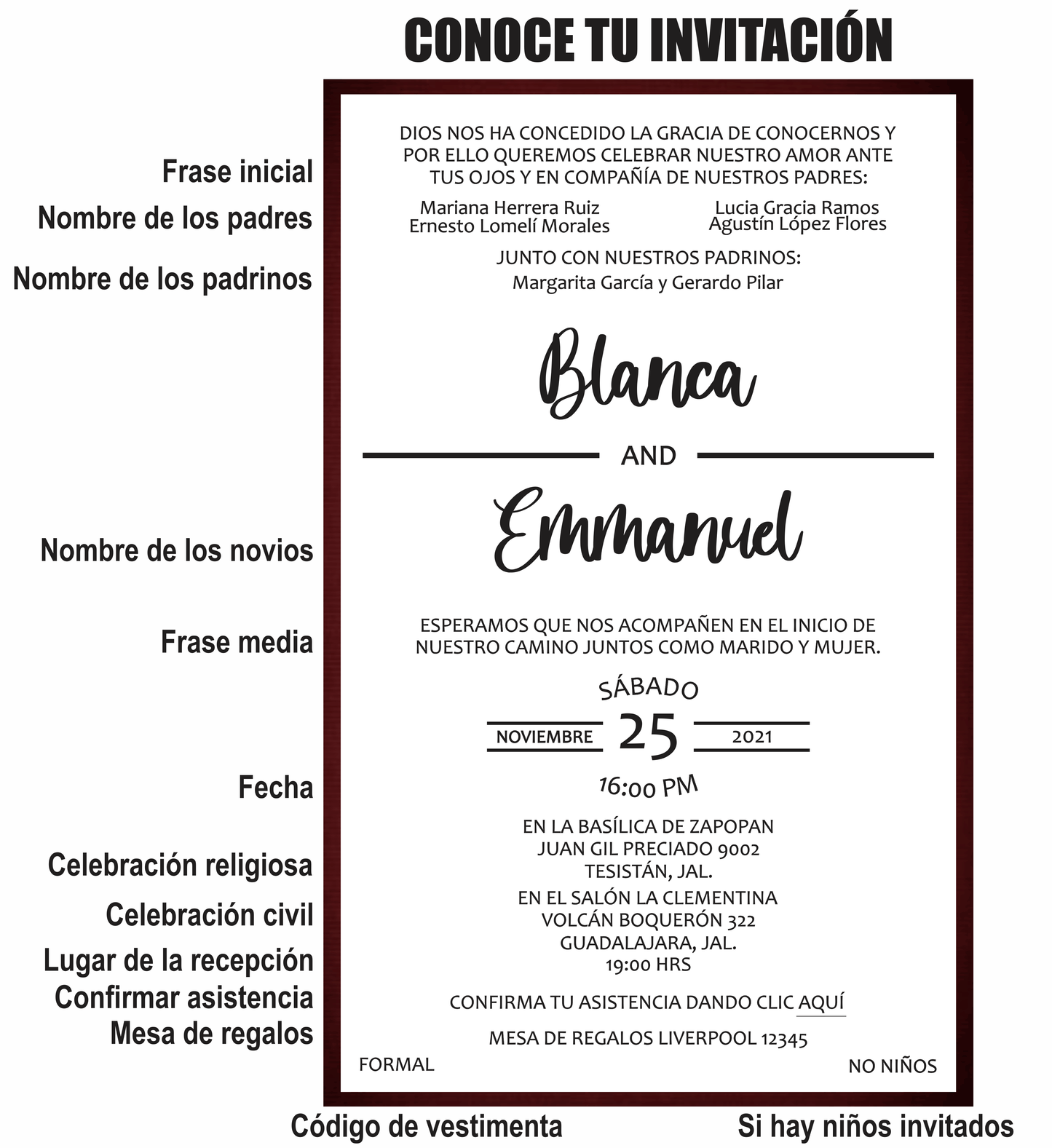 Invitación Mod . 21 Tinto | Festiboda