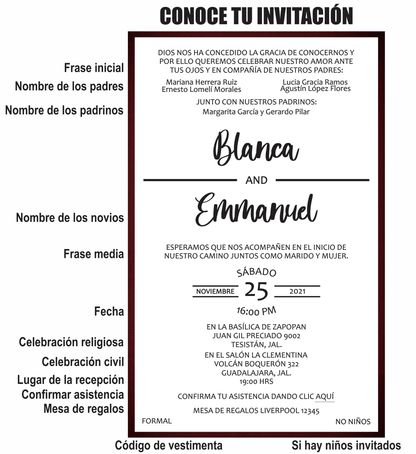 Invitación Mod . 21 Tinto | Festiboda