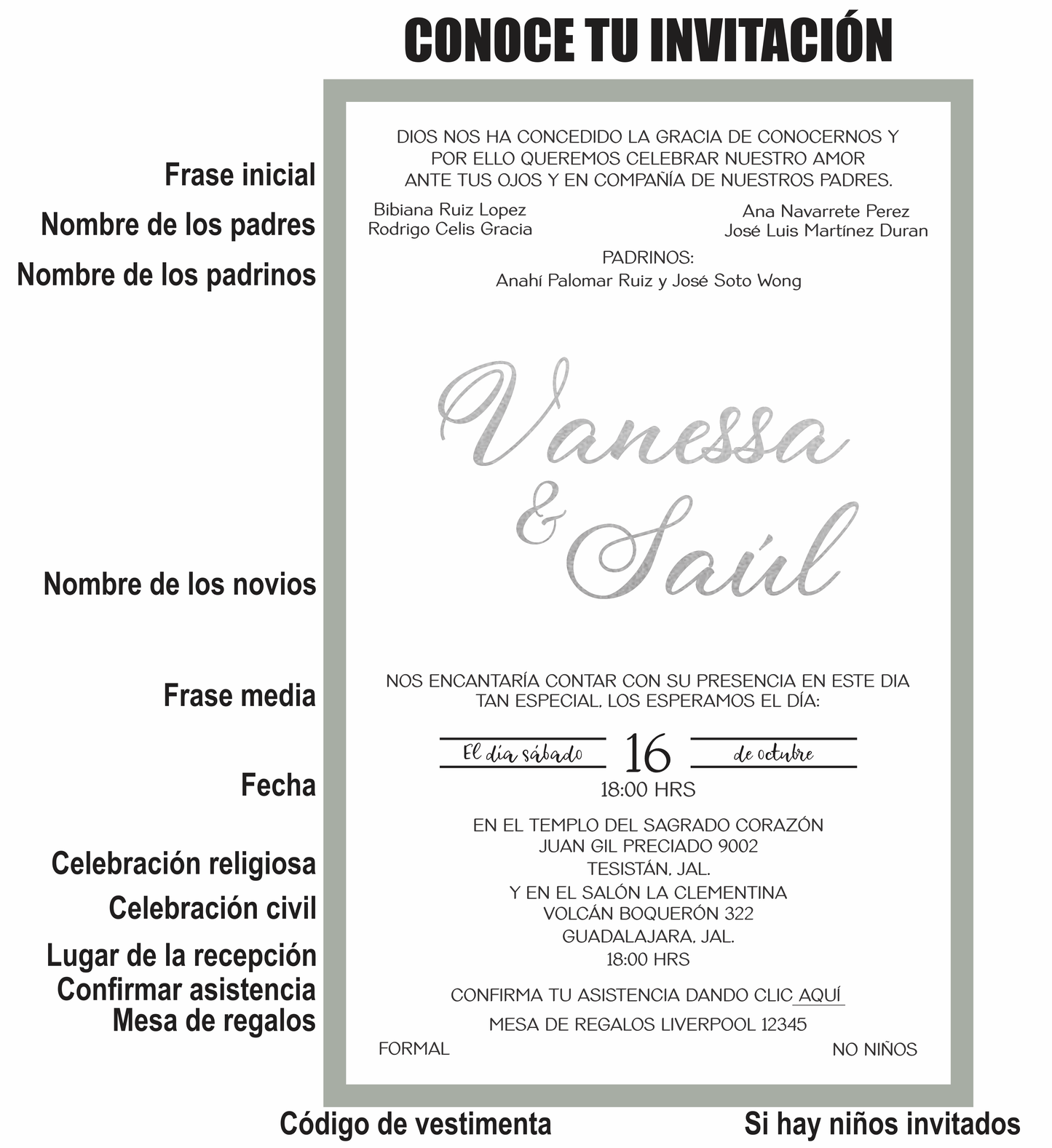 Invitación Mod . 22 Gris | Festiboda