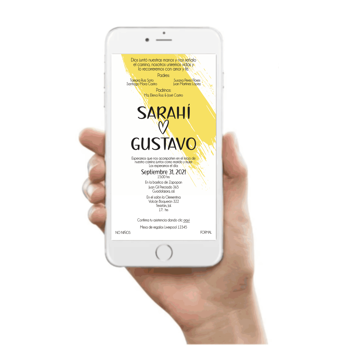 Invitación Mod . 23 Acuarela Amarilla | Festiboda