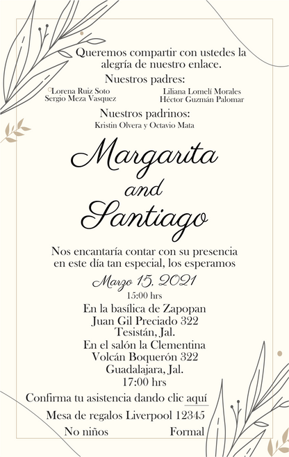 Invitación Mod . 25 Trazo | Festiboda