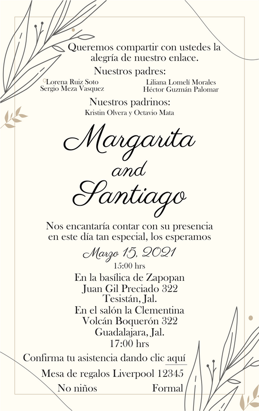 Invitación Mod . 25 Trazo | Festiboda