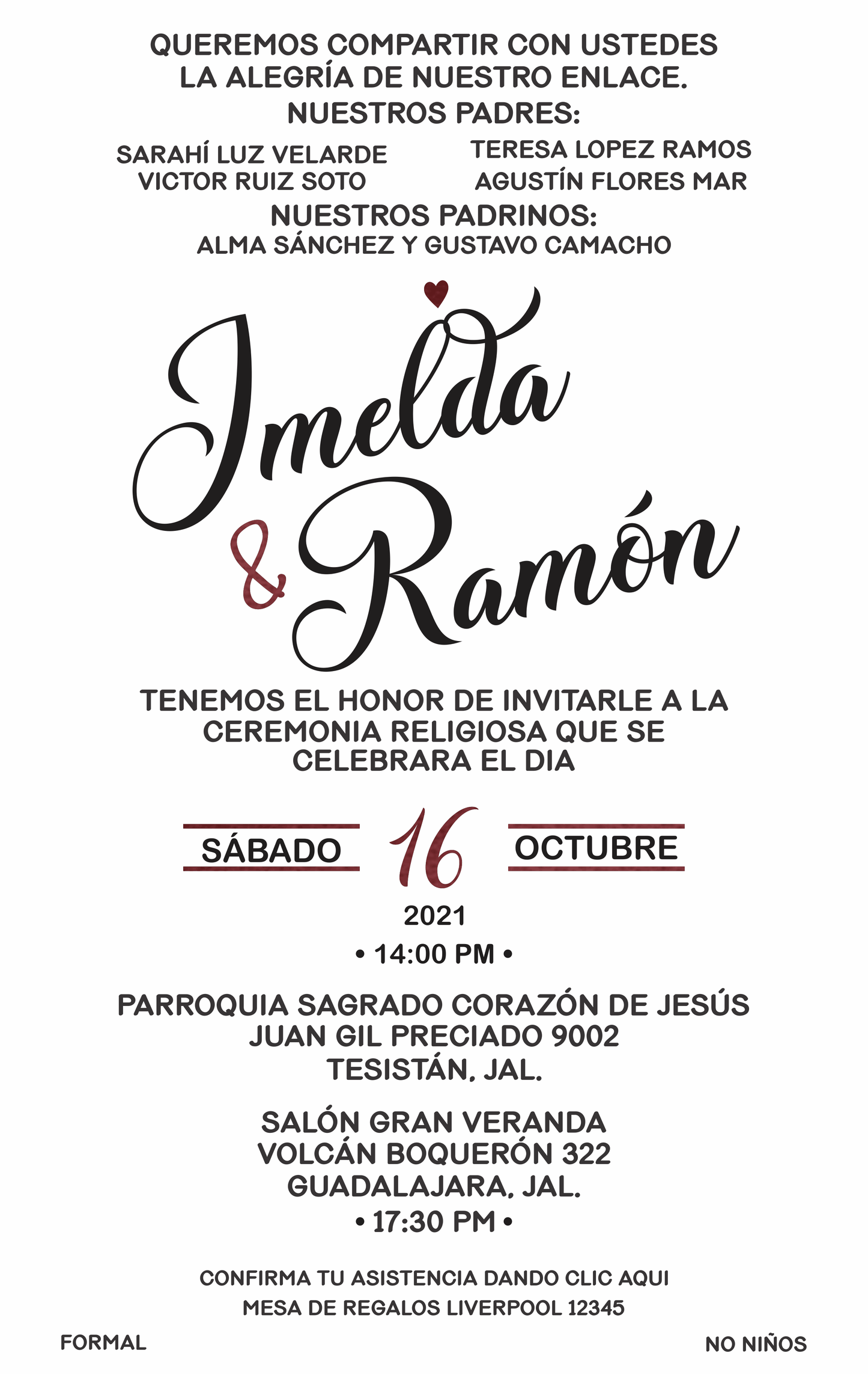 Invitación Mod . 26 Mini Corazón | Festiboda