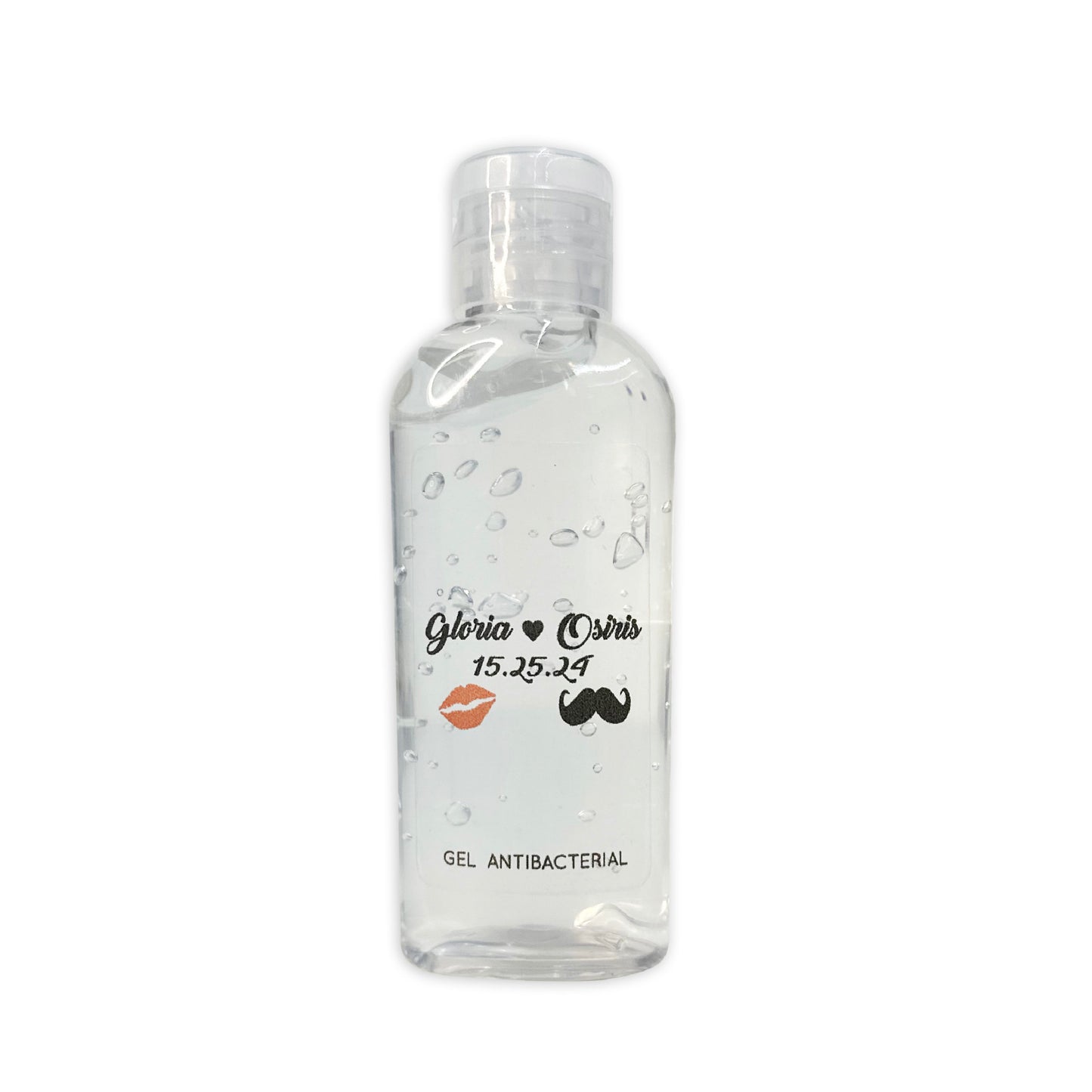 Gel Antibacterial ó Crema para Boda Personalizado Mod. 27 Bigote