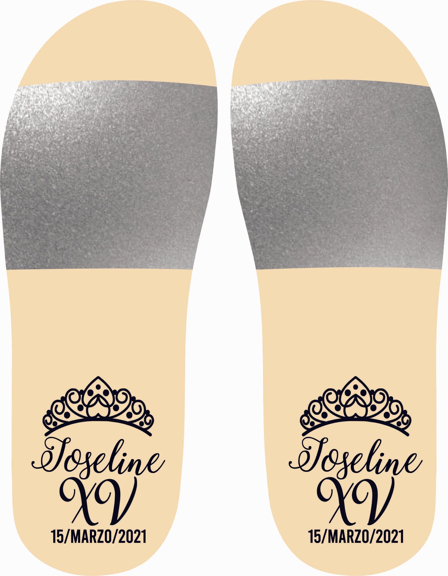 Chancleta para XV años - Mod.28 Corona Corazón 🩴 | Festiboda