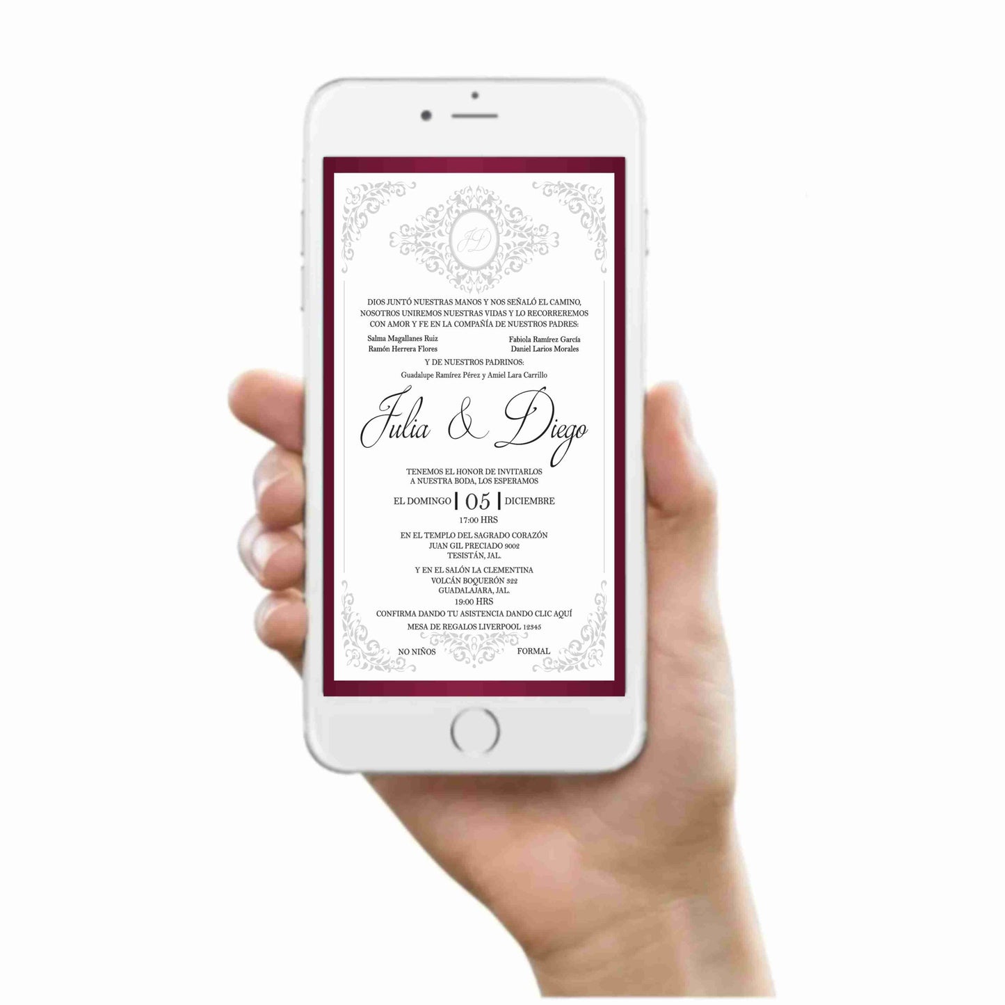 Invitación Mod . 3 Marco Tinto | Festiboda