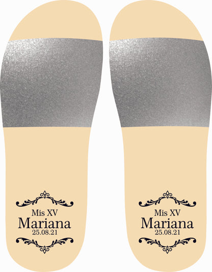 Chancleta para XV años - Mod.30 Greca Mis XV 🩴 | Festiboda