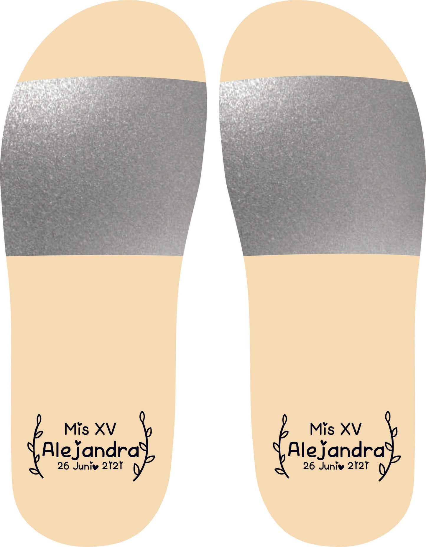 Chancleta para XV años - Mod.34 Mis XV Espigas 🩴 | Festiboda