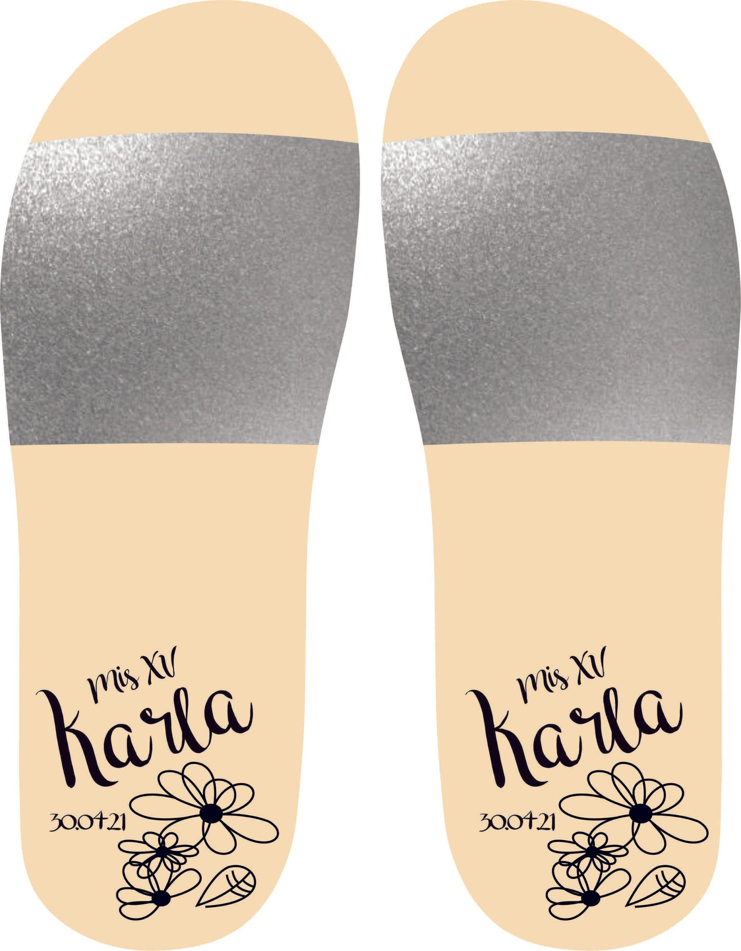 Chancleta para XV años - Mod.38 Flores 🩴 | Festiboda