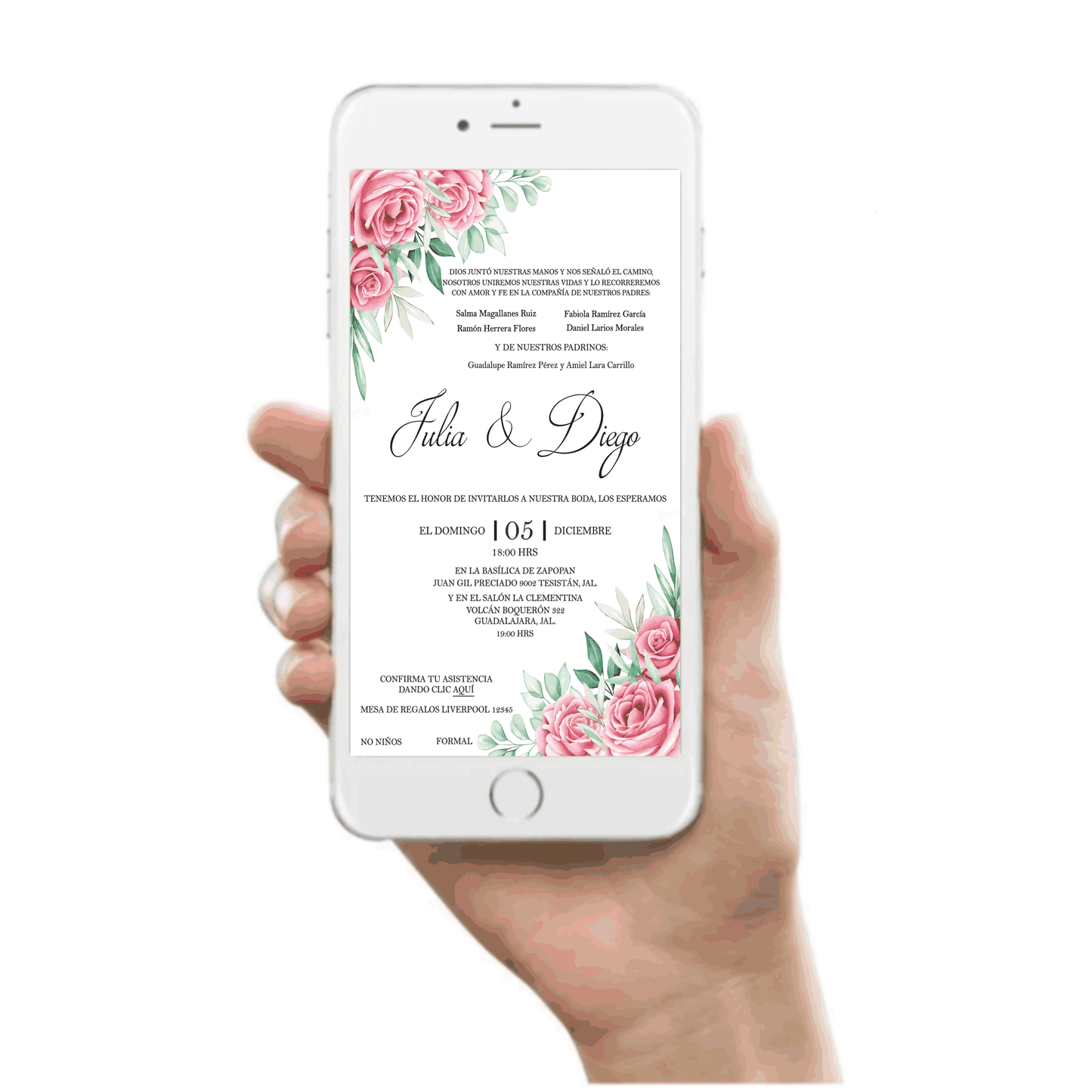 Invitación Mod . 4 Rosas | Festiboda