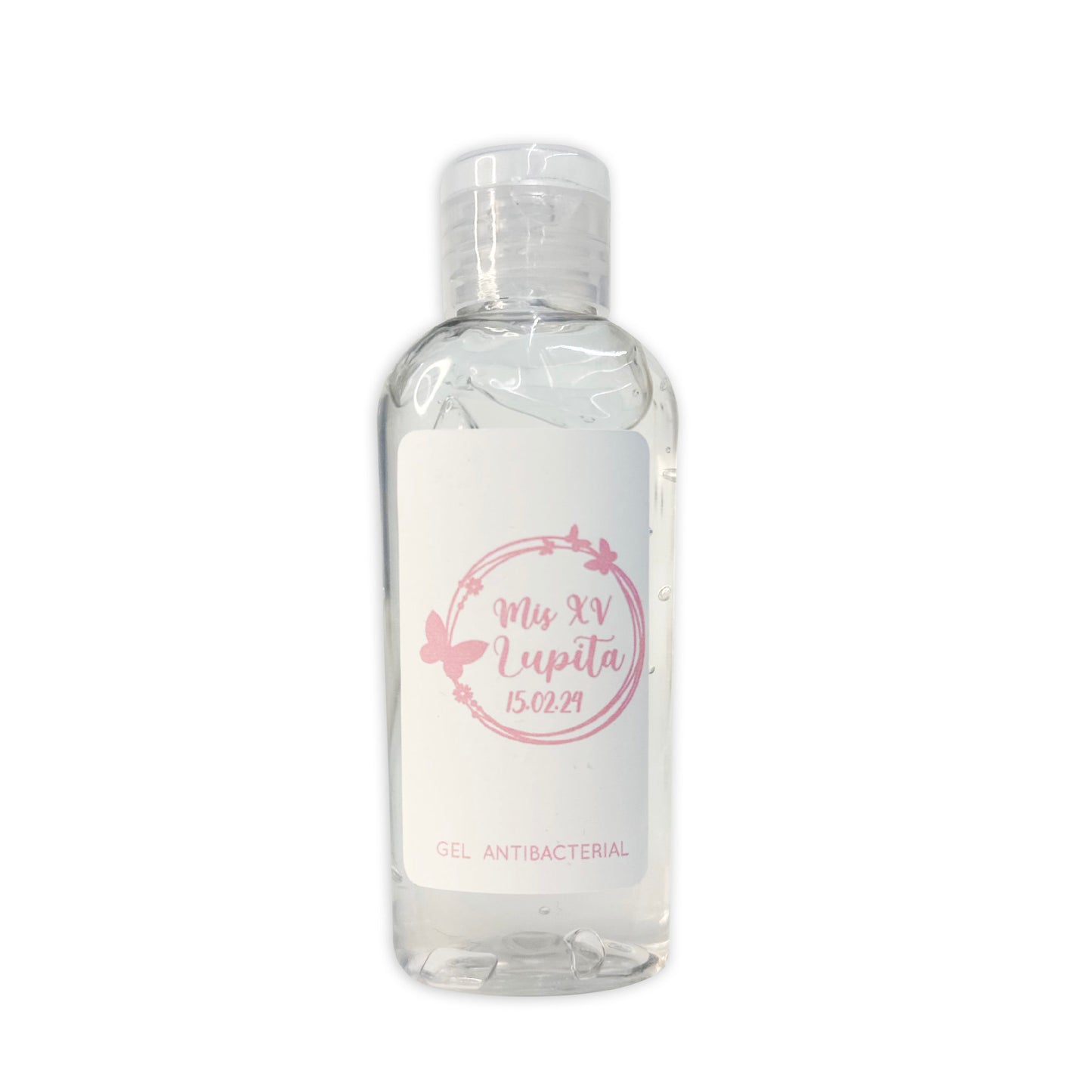 Gel Antibacterial ó Crema para XV Años Personalizado Mod. 44 Mari