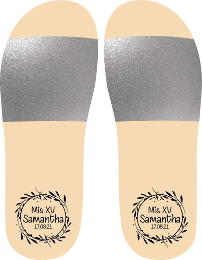 Chancleta para XV años - Mod.45 Circulo y Hojitas 🩴 | Festiboda