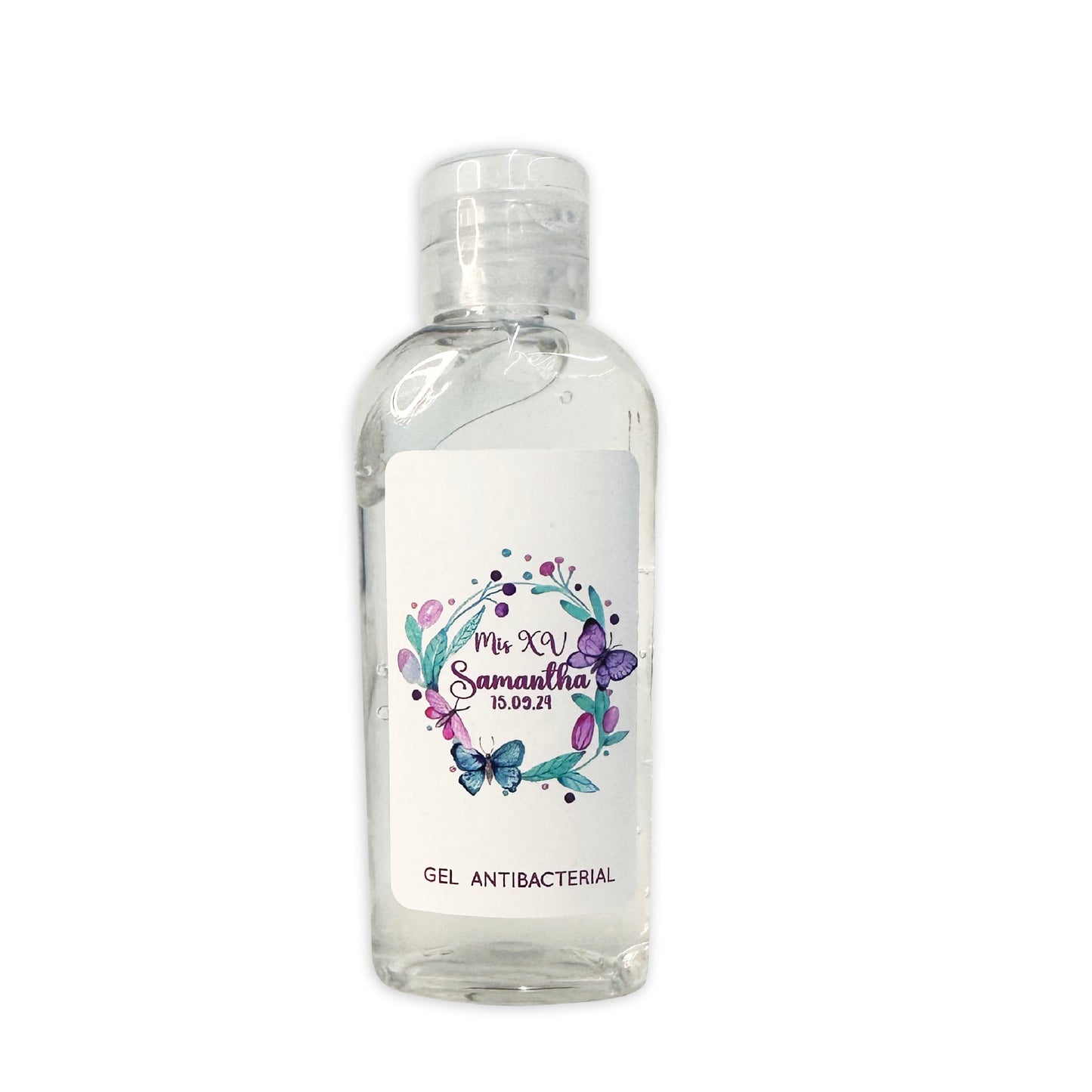 Gel Antibacterial ó Crema para XV Años Personalizado Mod. 48 La m