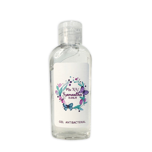 Gel Antibacterial ó Crema para XV Años Personalizado Mod. 48 La m