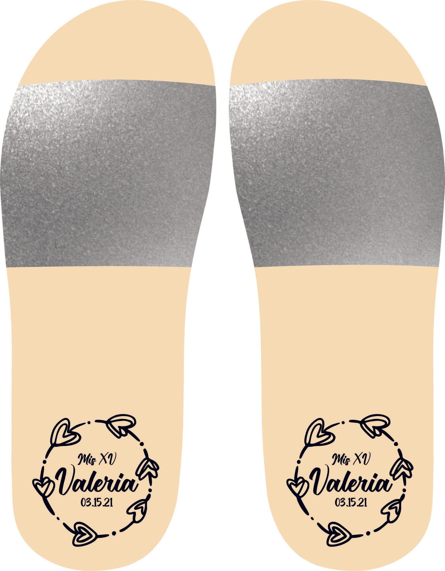 Chancleta para XV años - Mod.48 Muchos Corazones 🩴 | Festiboda