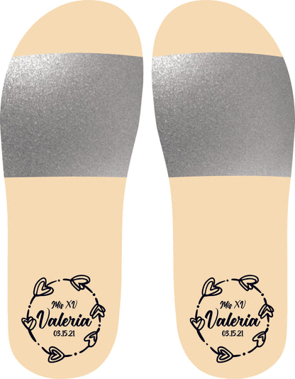 Chancleta para XV años - Mod.48 Muchos Corazones 🩴 | Festiboda