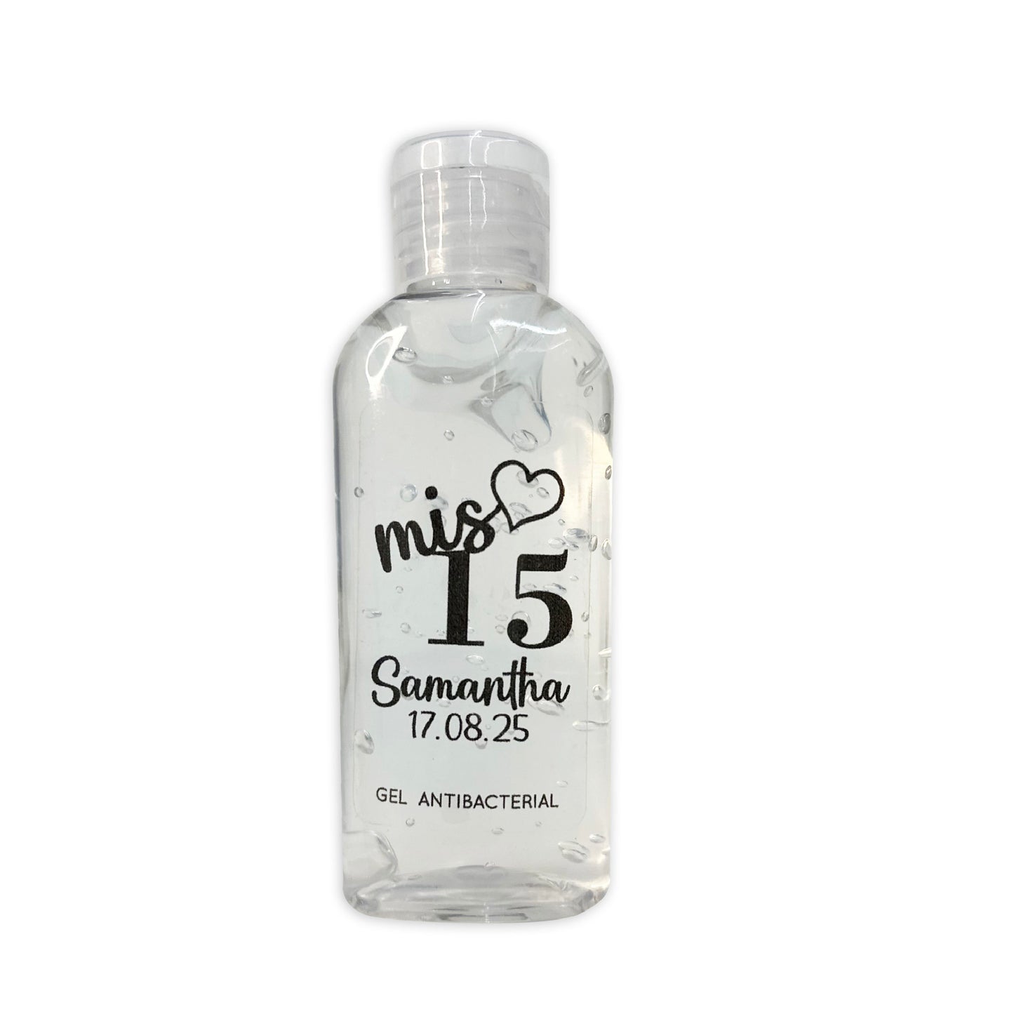 Gel Antibacterial ó Crema para XV Años Personalizado Mod. 49 Cora