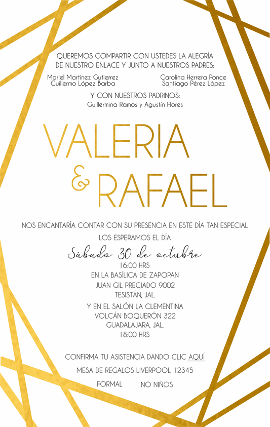 Invitación Mod . 5 Lineas | Festiboda