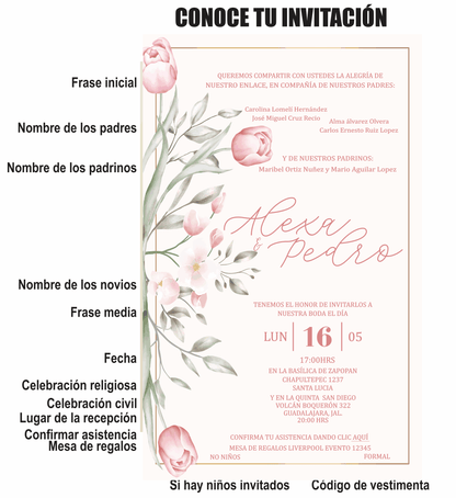 Invitación Mod . 7 Tulipan | Festiboda