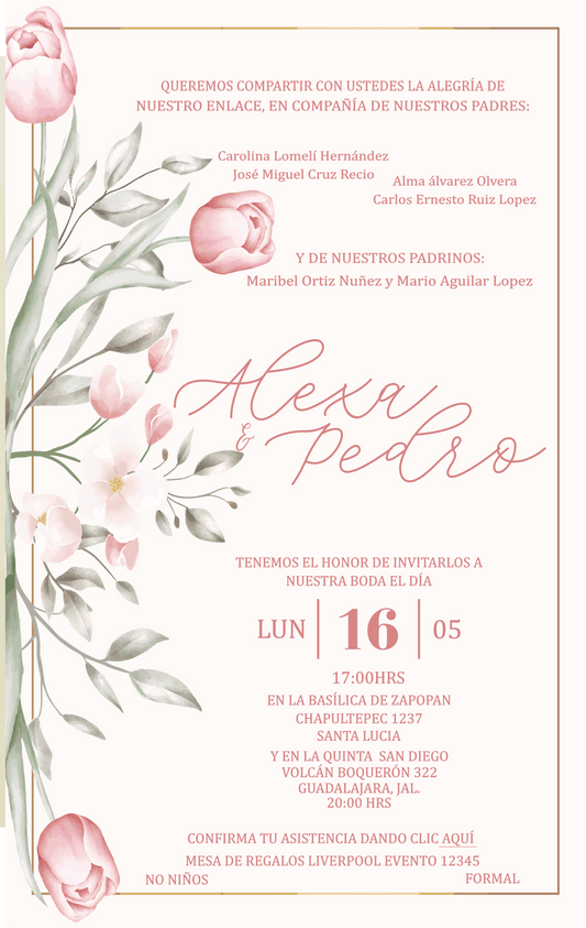 Invitación Mod . 7 Tulipan | Festiboda