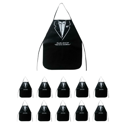 Mandiles para Boda Smoking Paquete 10 pzas