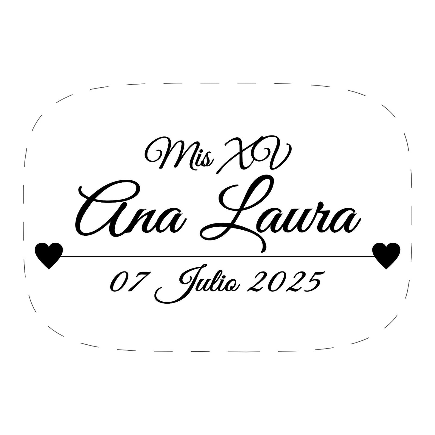 Cilindro para XV años - Mod. 119 Fecha Corazón 🧴 | Festiboda