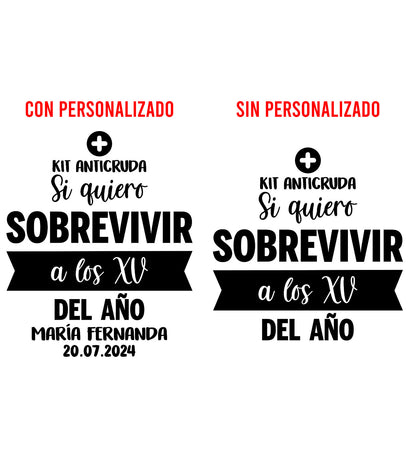 Costalito para Kit Anticruda para XV Años mod. 10 Sobrevivir XV 🎁