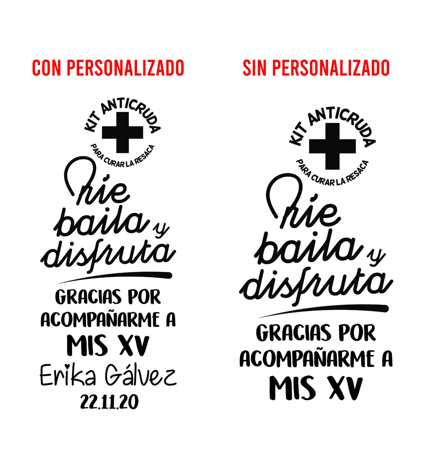 Costalito para Kit Anticruda para XV Años mod. 15 Baila y disfrut