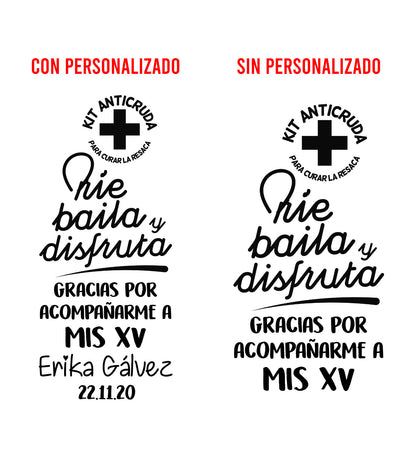 Costalito para Kit Anticruda para XV Años mod. 15 Baila y disfrut