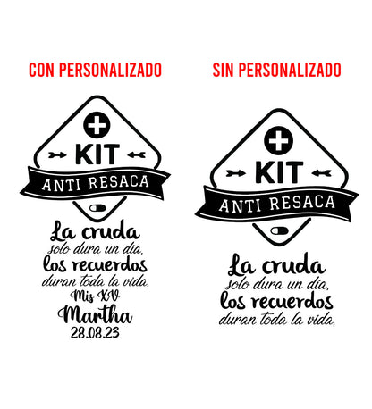 Costalito para Kit Anticruda para XV Años mod. 14 La Cruda XV 🎁