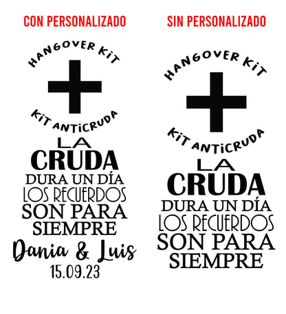 Costalito para Kit Anticruda para Boda mod. 3 La cruda Dura un di