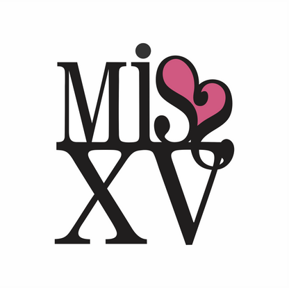Abanico para XV años Personalizado - Mod. 518 Miss XV Corazon