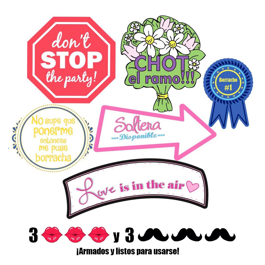 Paquete # 6  con 12 Letreros Selfie para Boda