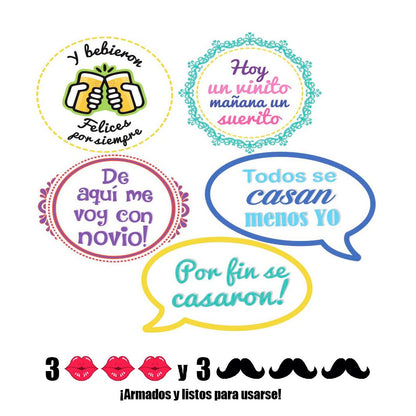 Paquete # 2  con 11 Letreros Selfie para Boda