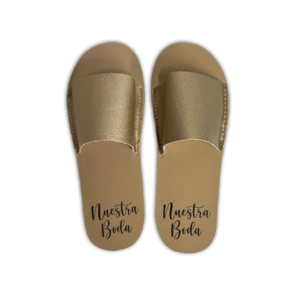 Chancleta Oro para Boda Nuestra Boda ( Tinta: Negra )