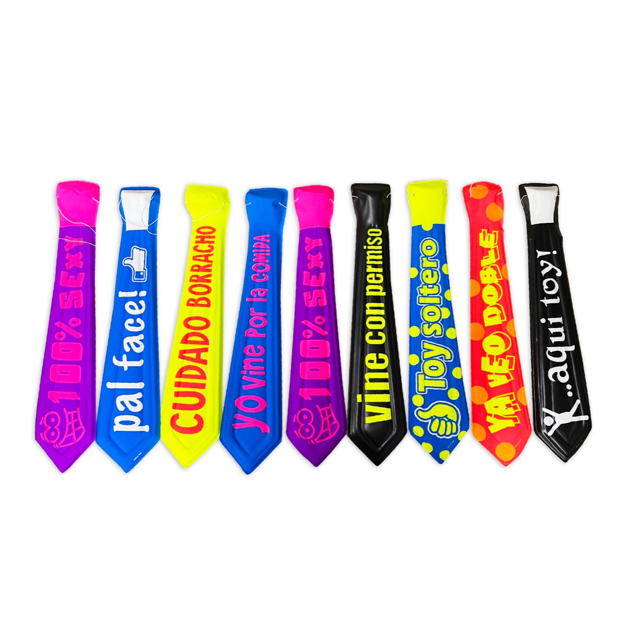 Corbatas de Plástico Larga Surtidas Set de 12 pzas | Festiboda