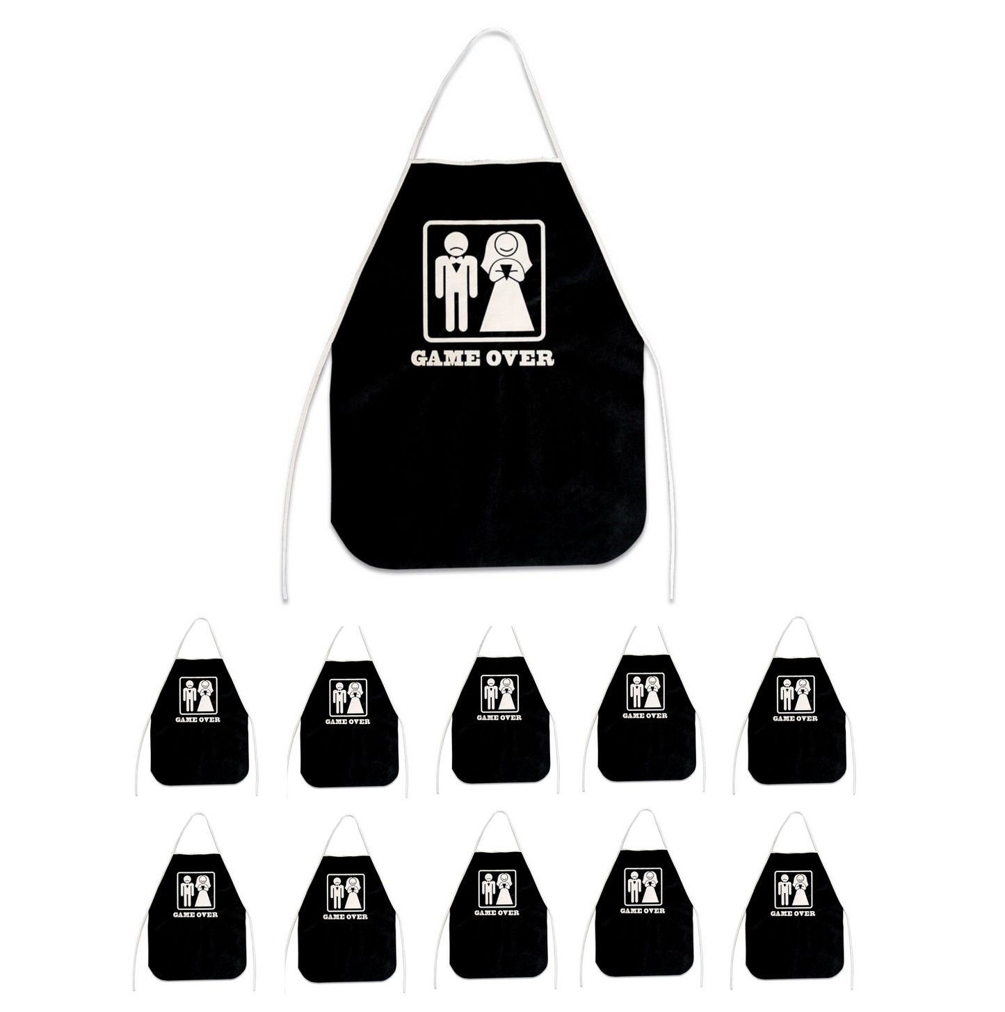 Mandiles para Boda GAME OVER Paquete 10 pzas