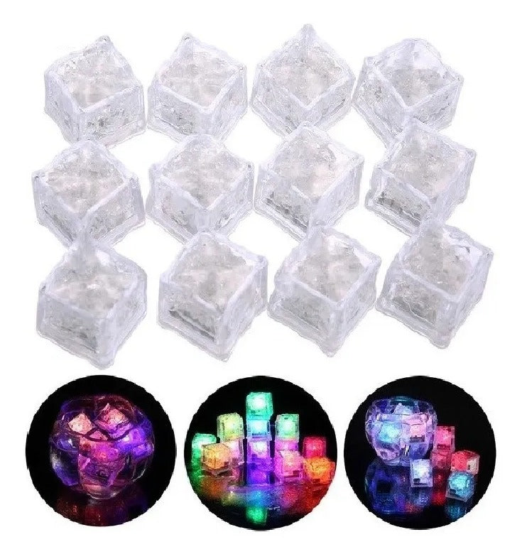 Paquete 12 pzas Hielos Luminoso LED