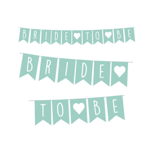 Banner Letrero Banderillas Bride to Be Menta | Festiboda