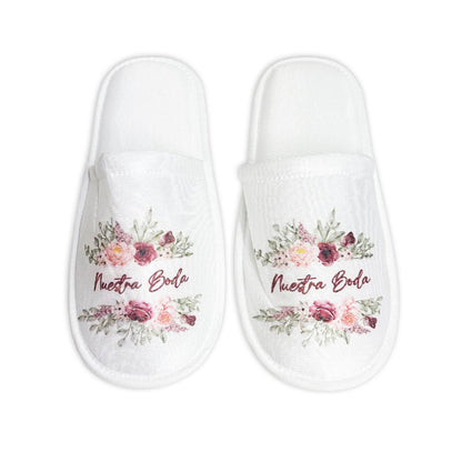 Pantufla para Boda Mod 193 Salida Flores Rosa -- NUESTRA BODA --(