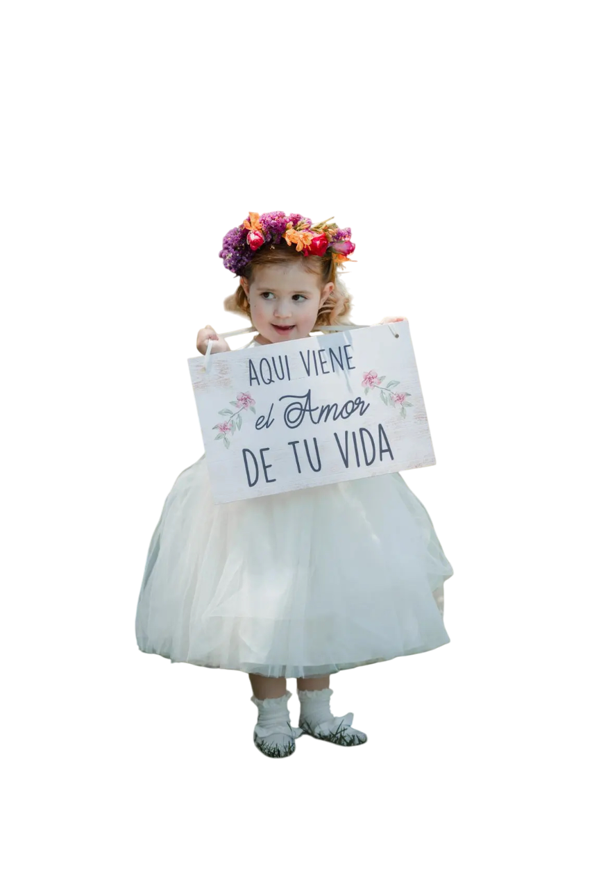 Letrero para Paje  Mod.1 Aqui Viene La Novia